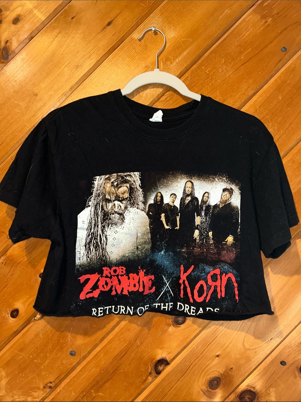 Rob Zombie x Korn "Return of the Dreads" 2016 tour crop t-shirt